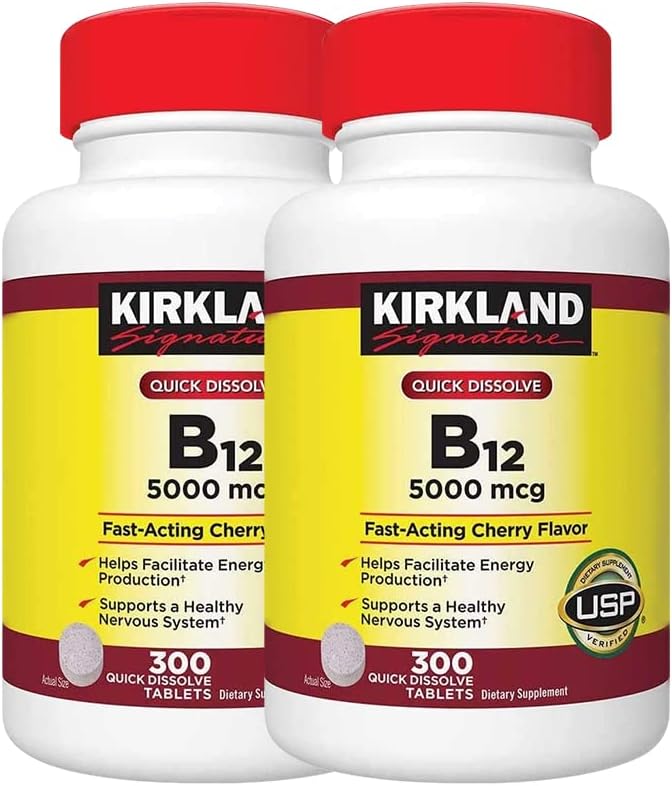 Kirkland Sublingual B-12 5000 mcg, 300 Comprimidos (3 Paquetes)