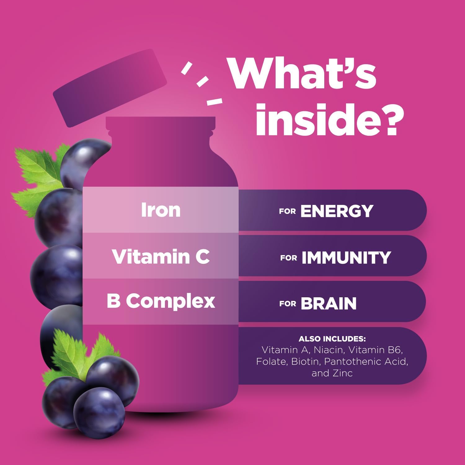 Gominolas de Hierro para Niños con Vitamina C - 60 unidades