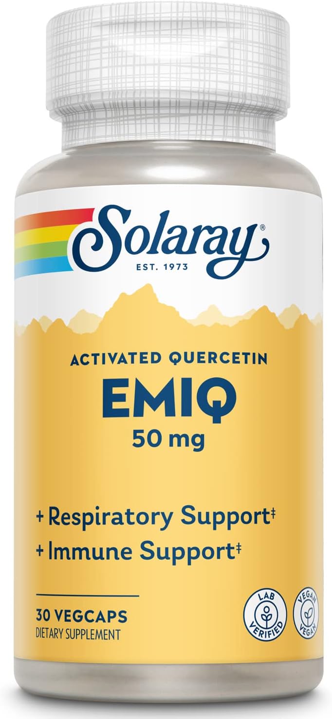 SOLARAY EMIQ Quercetina Activada - Apoyo Respiratorio e Inmunitario - 30 Cápsulas Veganas