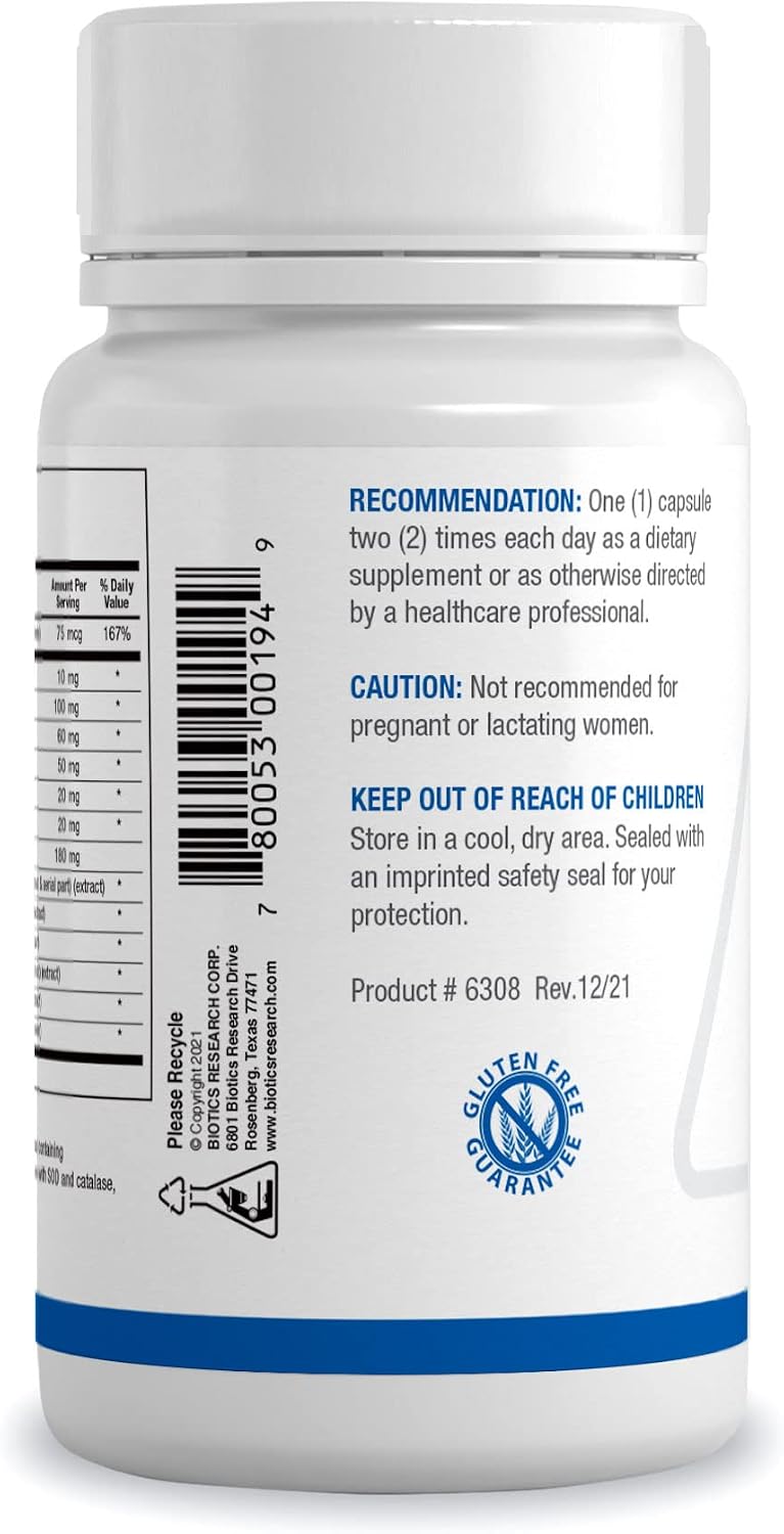 BIOTICS RESEARCH MCS-2 Apoyo Metabólico y Hepático, Fórmula Antioxidante con Cardo Mariano y Trébol Rojo, 90 Cápsulas