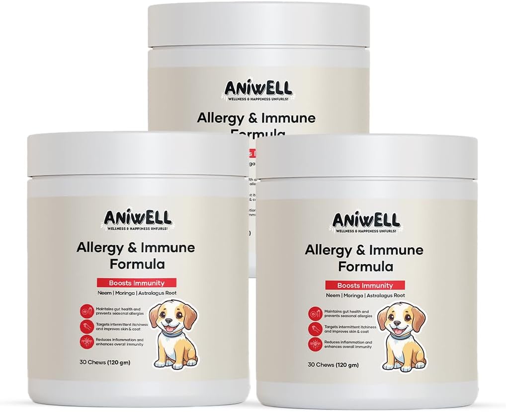 Aniwell Snacks masticables para alergias e inmunidad canina (Pack de 3)