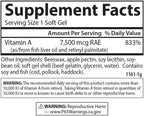 Carlson Labs Vitamin A with Pectin, 25000 IU, 100 Softgels