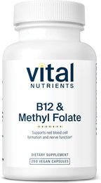 Vital Nutrients Vitamina B12 y Metilfolato - 100 Cápsulas - Metilcobalamina y 5-MTHF