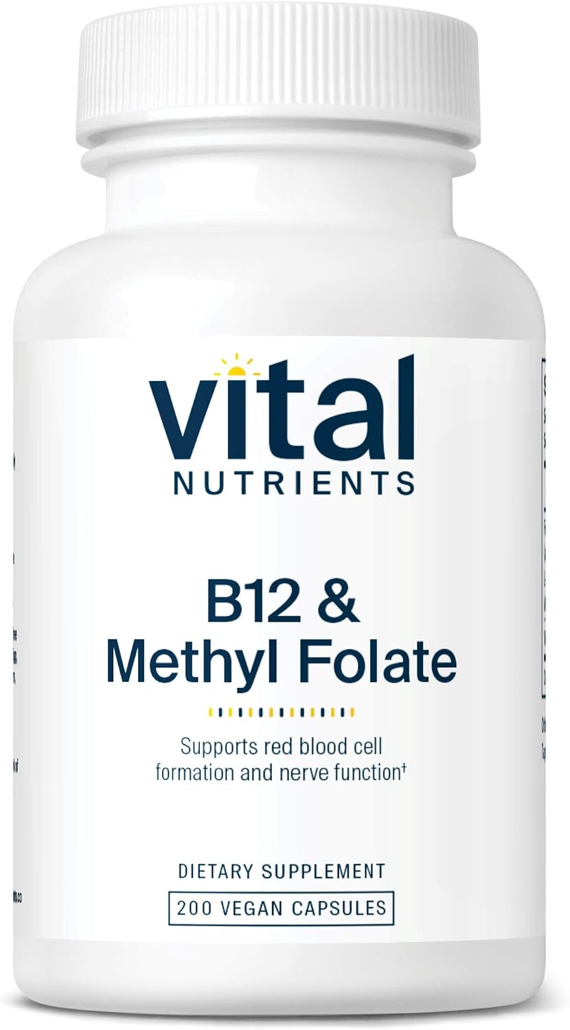 Vital Nutrients Vitamina B12 y Metilfolato - 100 Cápsulas - Metilcobalamina y 5-MTHF