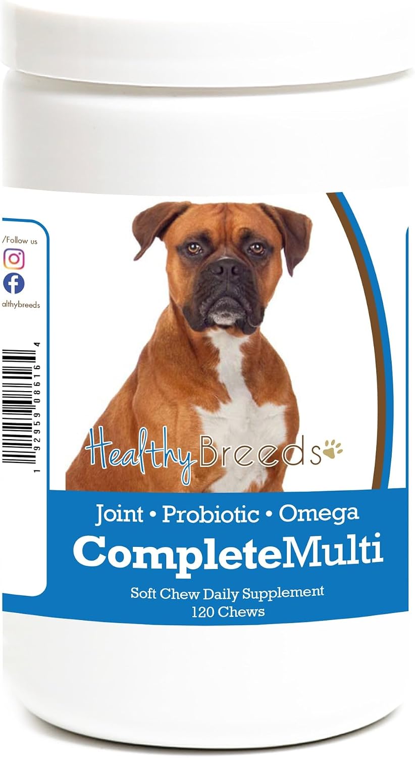Healthy Breeds Multivitamínico Todo en Uno para Perros Boxer - 120 Comprimidos Masticables