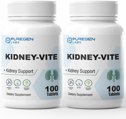 Puregen Labs Kidney-Vite Apoyo Renal – 200 – Apoyo renal integral: Su mezcla de vitaminas ayuda a mantener la – Image 1