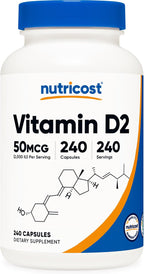 Nutricost Vitamina D2 (2000 UI) 240 Cápsulas - Vegano, Sin Gluten, No GMO