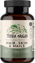 TERRA ORIGIN Suplemento para Cabello, Piel y Uñas | Colágeno, Biotina, Cola de Caballo y Complejo B | 60 Cápsulas