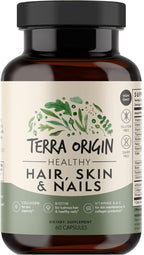 TERRA ORIGIN Suplemento para Cabello, Piel y Uñas | Colágeno, Biotina, Cola de Caballo y Complejo B | 60 Cápsulas