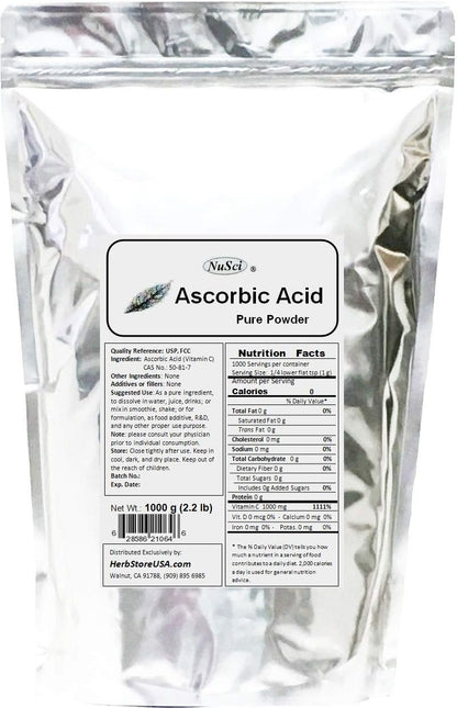 Ácido Ascórbico Puro en Polvo - 1000g (2.2 – Ingrediente nutricional: Puede utilizarse como complemento – Image 1