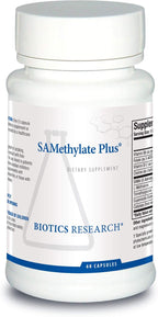 Biotics Research SAMethylate Plus – Complejo de SAMe, Folato (5-MTHF), Vitamina B12, Metionina, Colina y Glicina Trimetilada – 60 Cápsulas