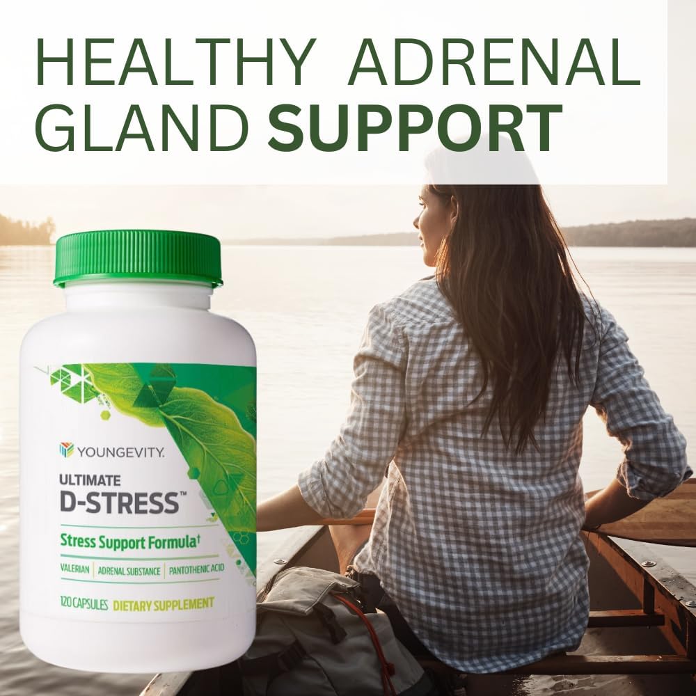 Youngevity Ultimate D-Stress – Suplemento para el alivio del estrés con magnesio, valeriana y vitaminas B – 120 cápsulas