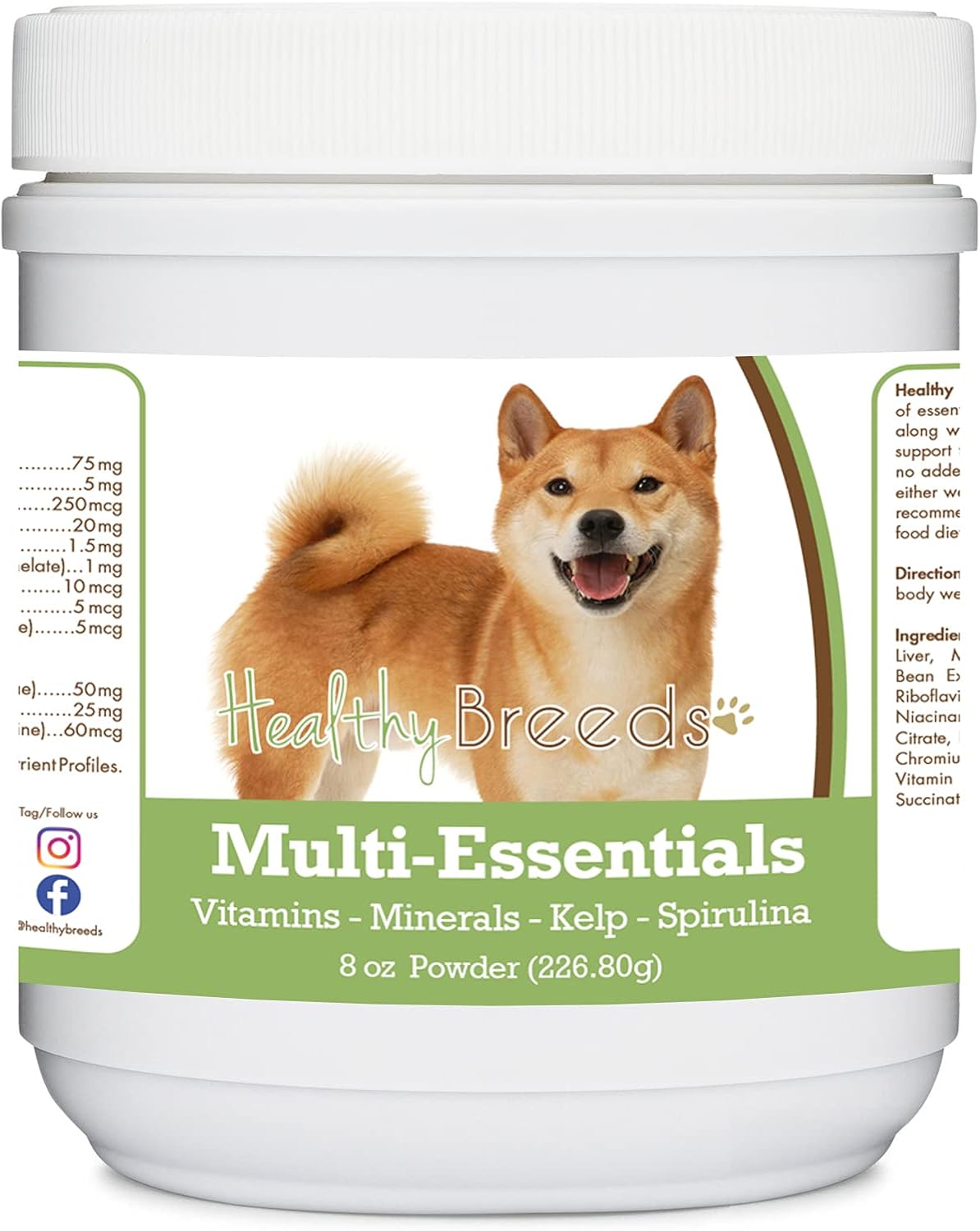 Healthy Breeds Shiba Inu Multi-Essentials Polvo Multivitamínico para Perros - 227 g