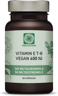 Procapsin T-8 Vitamina E 400 UI Cápsulas con los 8 Formas de Vitamina E (Tocoferoles y Tocotrienoles) | 60 Cápsulas Veganas