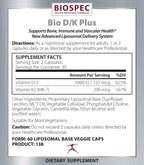 Bio D/K Plus - Vitamina D3 5000 UI + K2 (MK-7) 200 mcg, 60 Cápsulas