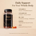 Black Girl Vitamins Once a Day - Multivitamínico en gominolas para mujeres - Vitaminas A, B, C, E y Zinc - Vegano, Sin Gluten - 30 Días (Fresa)