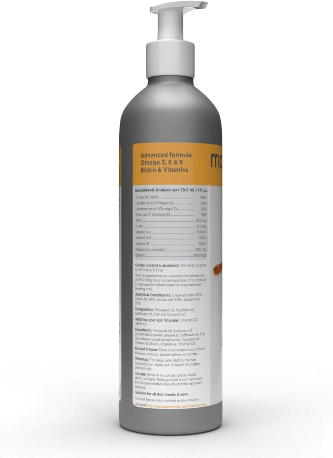 maxxiomega Omega 3, 6 & 9 Oil Supplement - Skin & Coat Support for Dogs, 10oz (283ml)