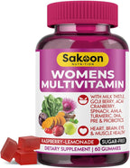Sakoon nutrition Gominolas Multivitamínicas para Mujeres con Probióticos y Prebióticos - Apoyo Diario Completo, Salud Inmune y Digestiva - Vegano, Sin Gelatina, Sabor Fruta