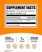 BulkSupplements.com DMG Powder - N,N-Dimethylglycine HCl, DMG Supplement - Gluten-Free, 500mg per Serving, 1kg