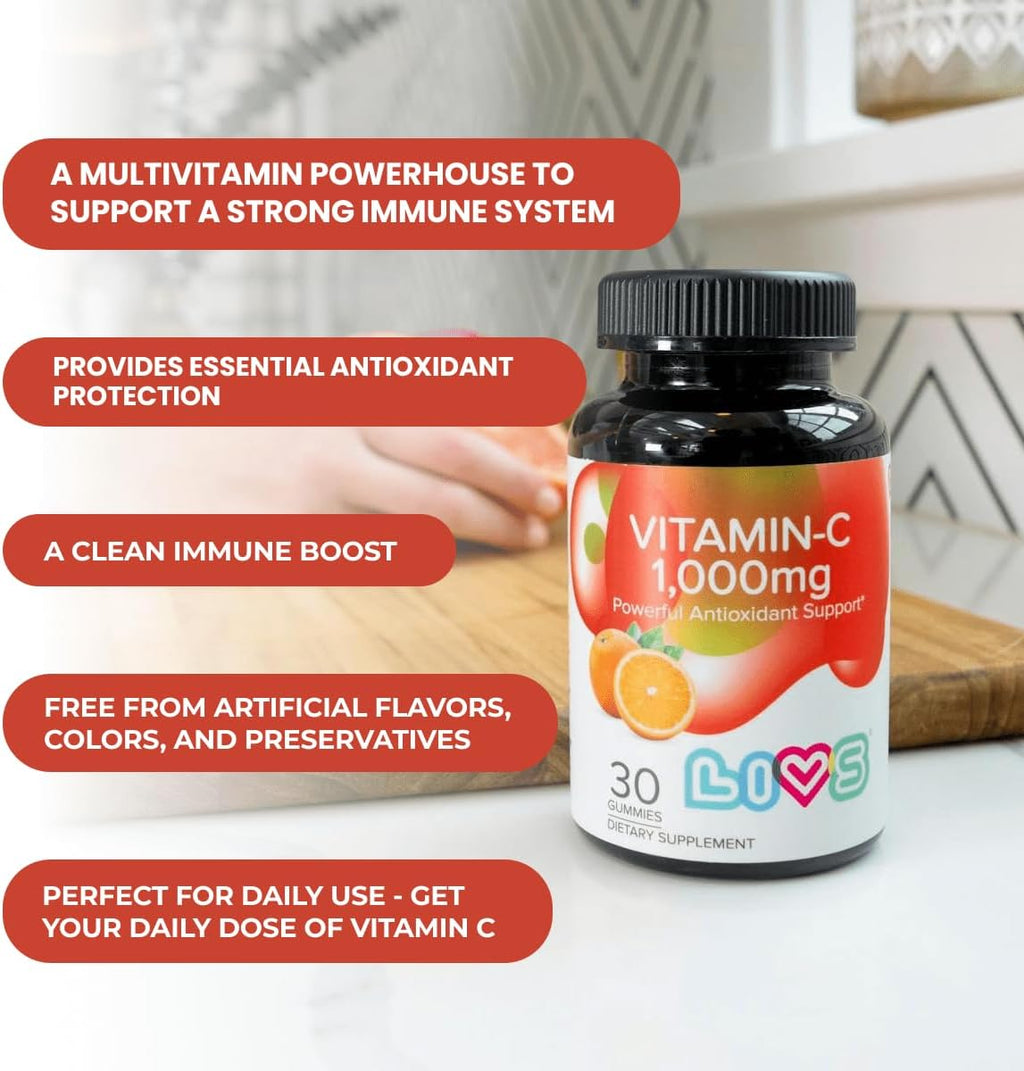 Vitamina C 1000 mg Gominolas para Niños y Adultos - LIVS