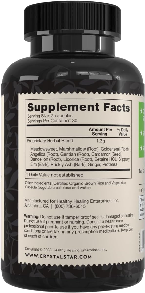 Crystal Star GI Support – Natural Digestive Supplement (60 Capsules)