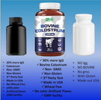 VITAMISAN Calostro Bovino, 120 Cápsulas, 1000mg por Ración, 30% IgG Inmunoglobulinas, Polvo de Calostro Bovino No OGM, Sin Gluten