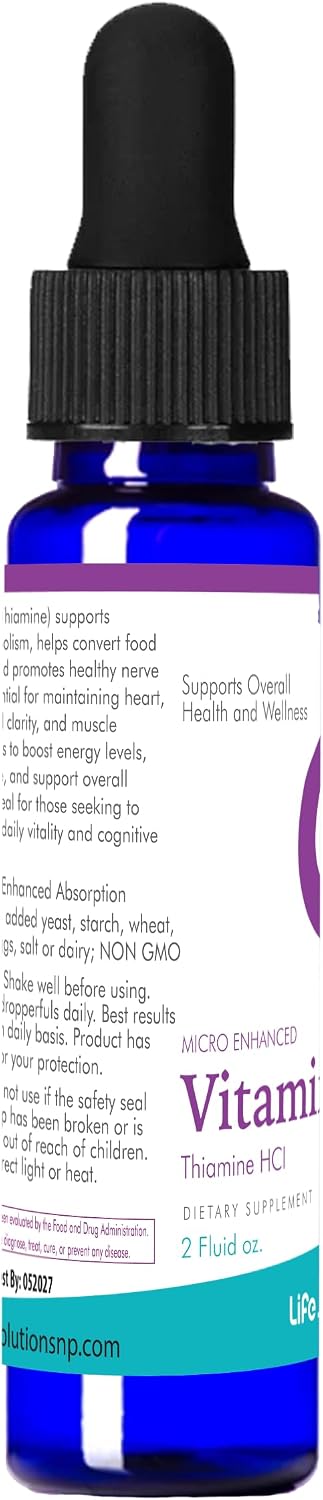 Life Solutions Vitamina B1 (Tiamina) en Gotas, 2 oz