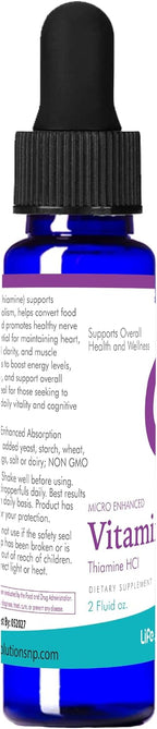 Life Solutions Vitamina B1 (Tiamina) en Gotas, 2 oz