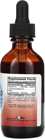 World Organics Líquido B-12 con Ácido Fólico, 60 ml