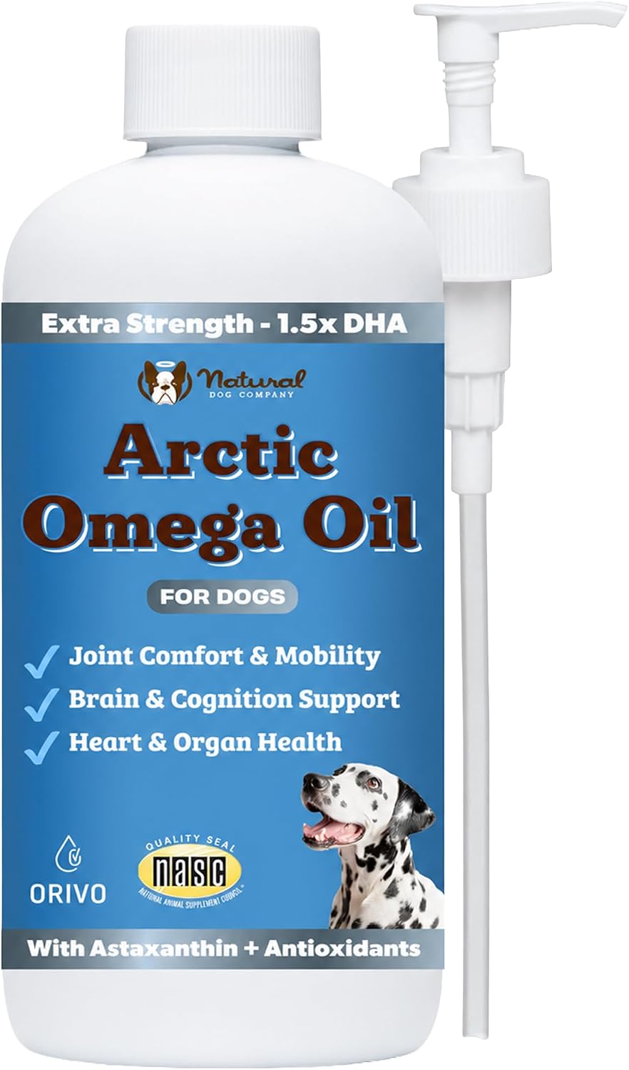 Natural Dog Company Aceite de Salmón Salvaje de Alaska para Perros - Suplemento de Omega 3 con EPA y DHA, 946 ml
