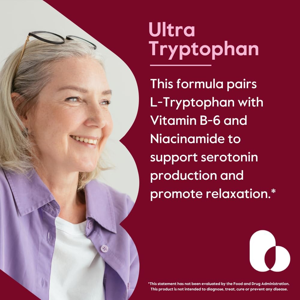 BESTVITE Ultra L-Triptófano 500mg con B3 y B6 - 120 Cápsulas Vegetales