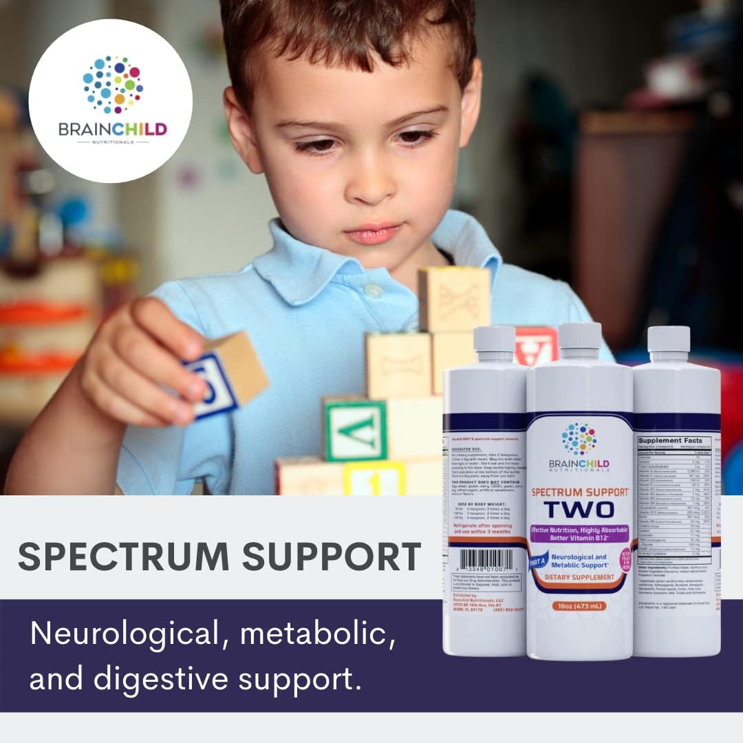 BrainChild Nutritionals Spectrum Support II P5P - Multivitamínico Líquido con B6 Activa y Hierbas, Sin Gluten, 473 ml (16 oz) - Sin Sabor