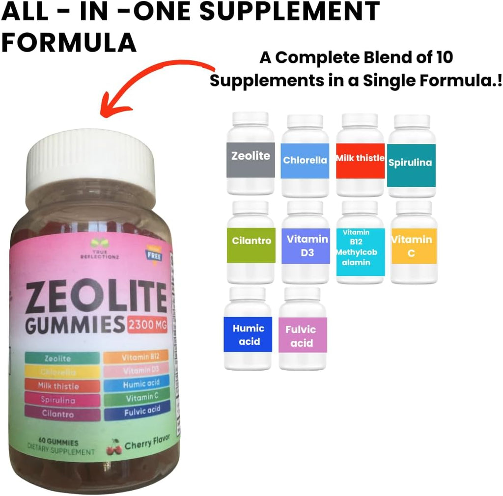 Zeolite Detox Gummies 2300 mg con Vitamina B12 Metilcobalamina