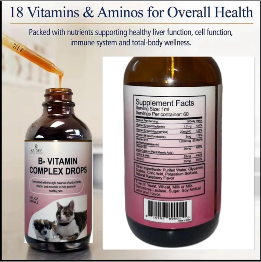 Liquid Vitamin B-12 Complex Drops for Dogs and Cats - Nutritionally Balanced Vet Formulated