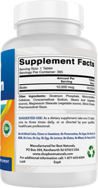 Best Naturals Biotina (Vitamina B7), 10.000 mcg, 365 comprimidos