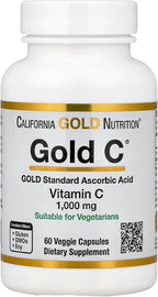 California Gold Nutrition Gold C, Vitamina C 1000 mg, 60 Cápsulas Vegetales