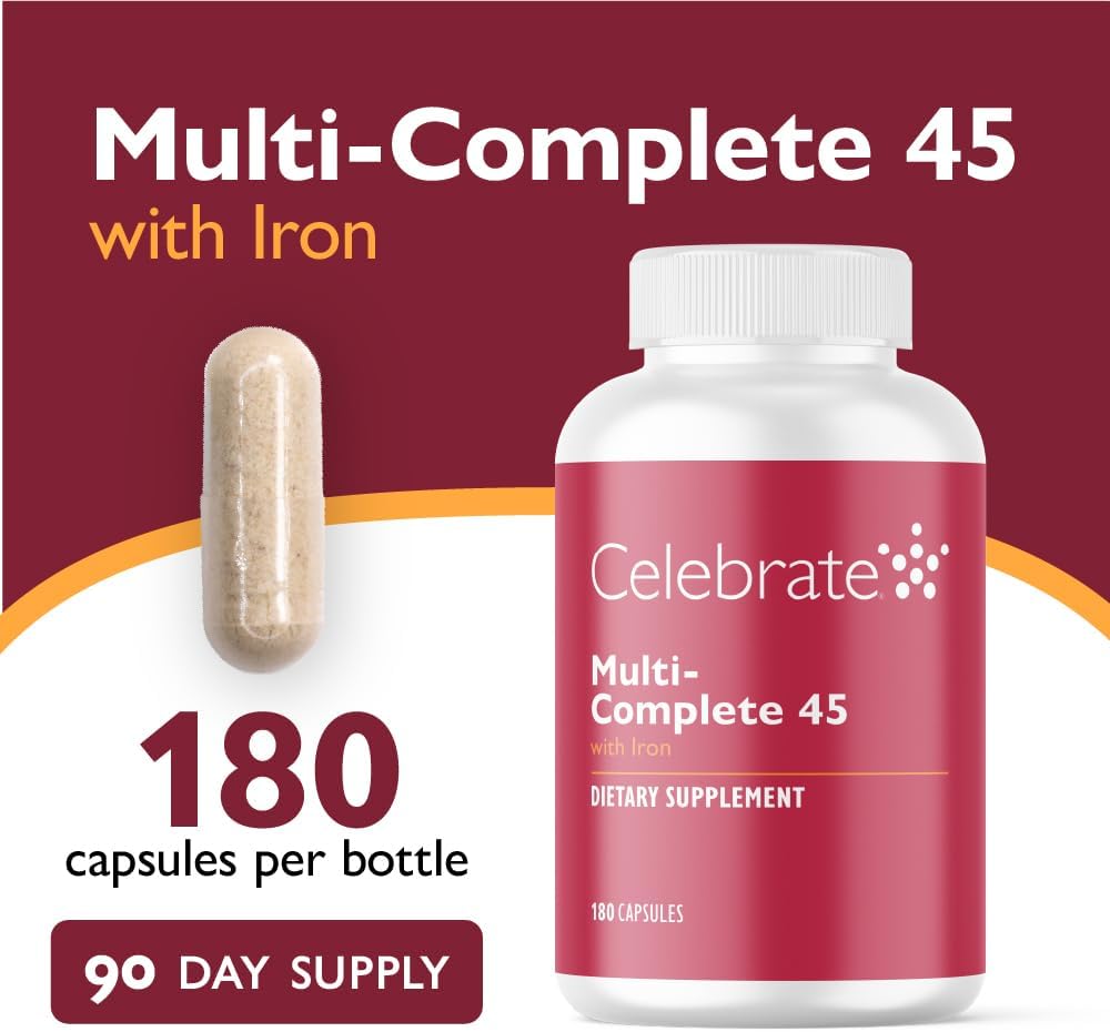 Celebrate Vitamins Multivitamínico Bariátrico con Hierro 45 mg - 180 Cápsulas Veganas
