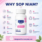 SOP NIAM D-Chiro Inositol 500mg con Ácido Fólico, Vitamina D3, B6, B12 y Biotina - 60 Cápsulas Veganas
