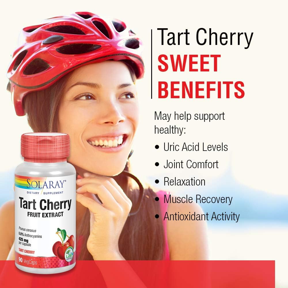 Solaray Extracto de Cereza Ácida 850 mg, 90 Cápsulas Veganas
