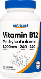 Nutricost Vitamina B12 (Metilcobalamina) 1000mcg, 120 Cápsulas - Vegetariano, Sin OGM y Sin Gluten