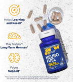 Natural Stacks NeuroFuel Original - Suplemento Nootrópico para la Concentración y Memoria - 75 Cápsulas