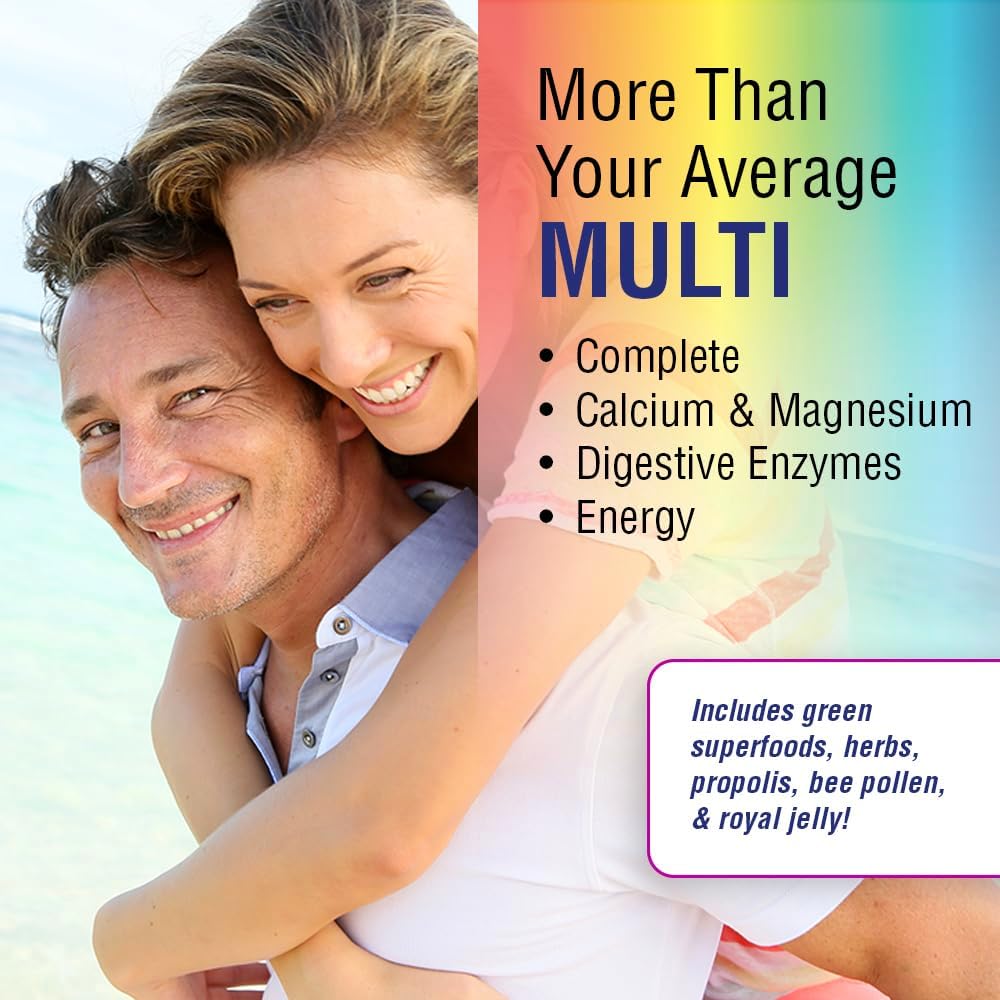Solaray Spectro Multivitamínico Sin Hierro - Complejo con Calcio, Magnesio y Enzimas Digestivas, 360 Cápsulas