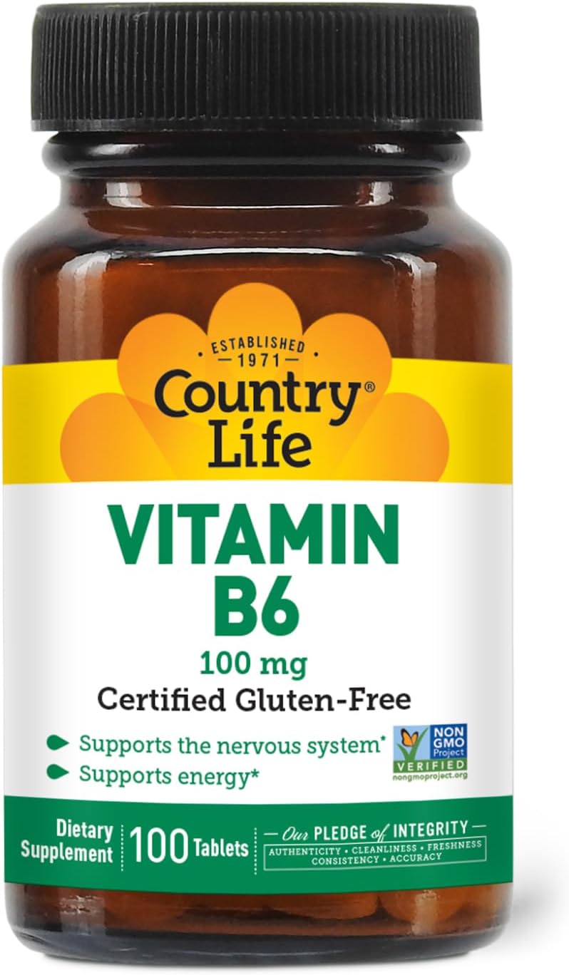Country Life Vitamina B-6 100mg, 100 Cápsulas Veganas