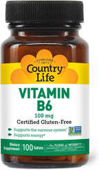 Country Life Vitamina B-6 100mg, 100 Cápsulas Veganas