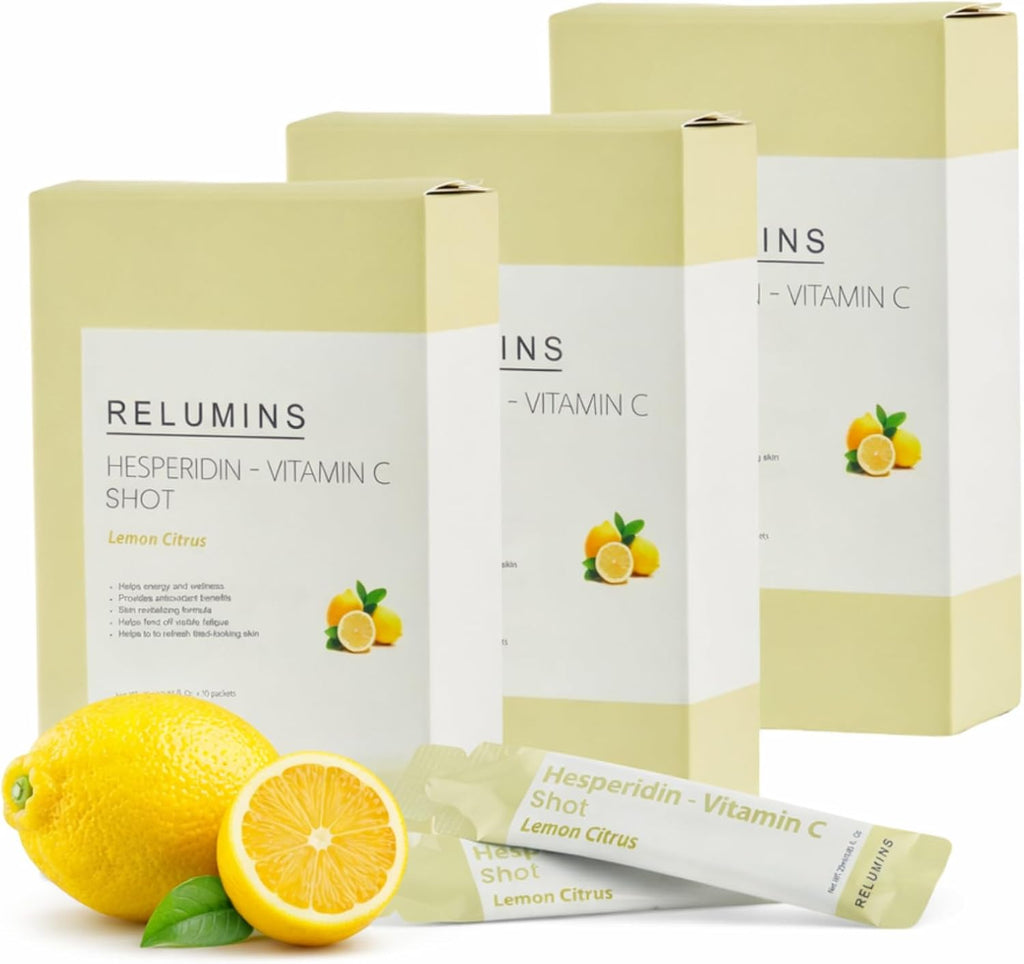 Relumins Vitamin C Shots con Hesperidina y Bioflavonoides - 10 sobres (25ml cada uno)