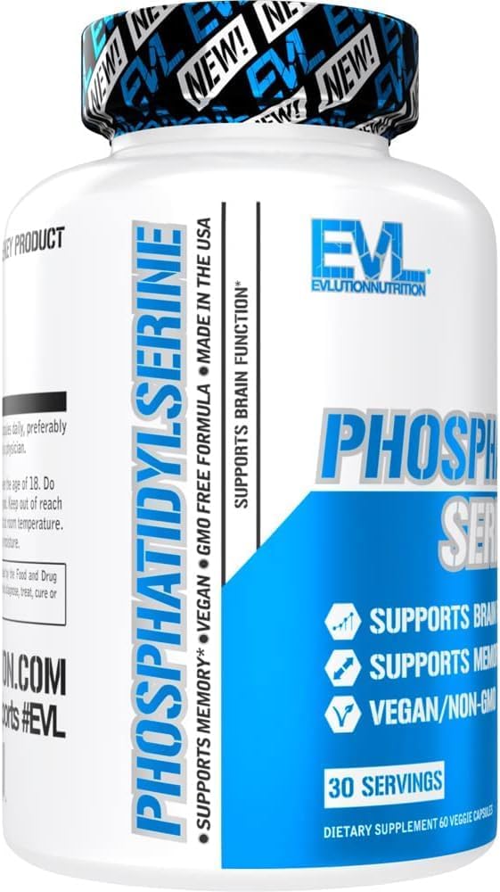 EVLution Nutrition Phosphatidylserine - 300mg por Dosis - Suplemento Nootrópico Vegano y No GMO (30 Dosis)