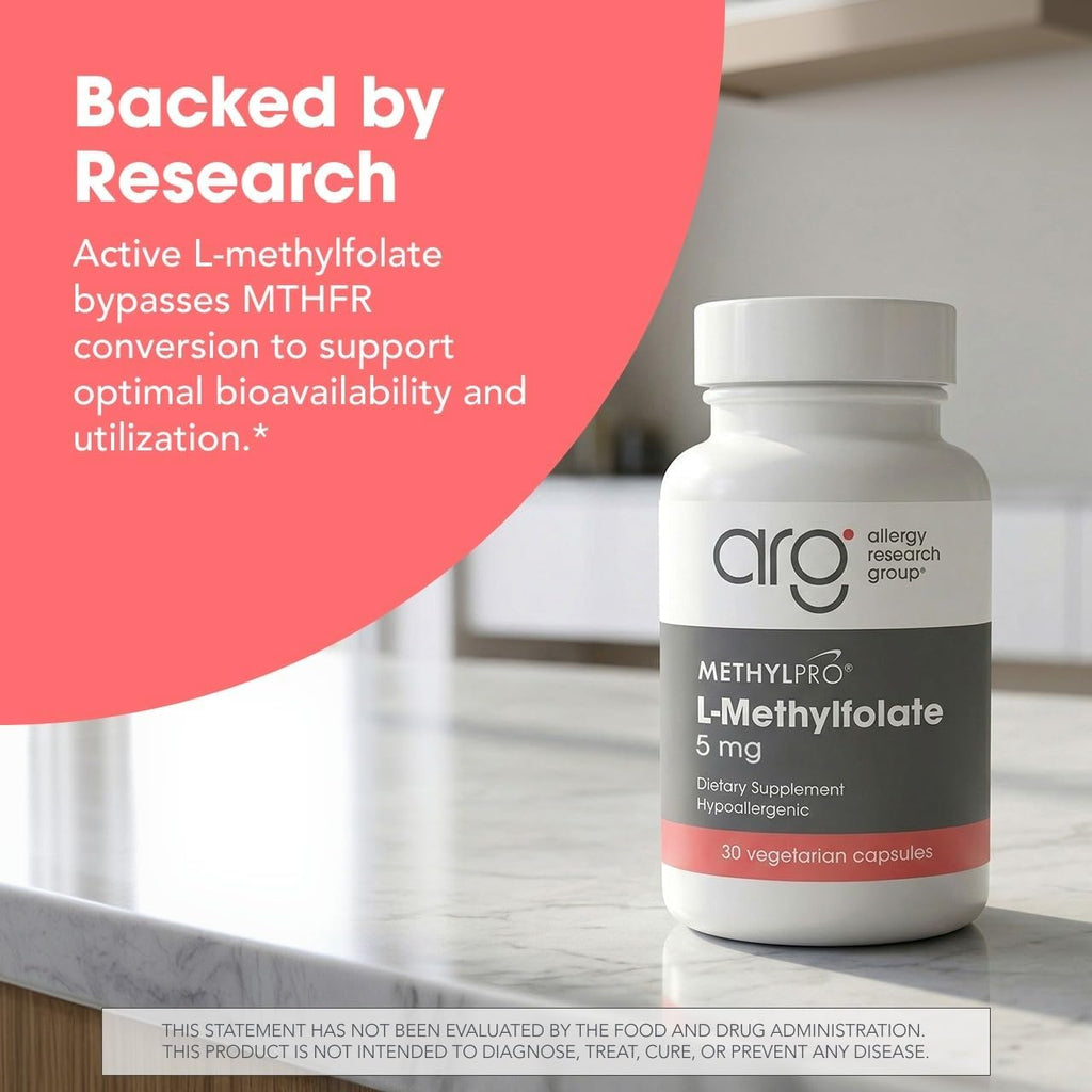 MethylPro L-Metilfolato 5 mg - Complemento de Folato Metilado, 30 Cápsulas