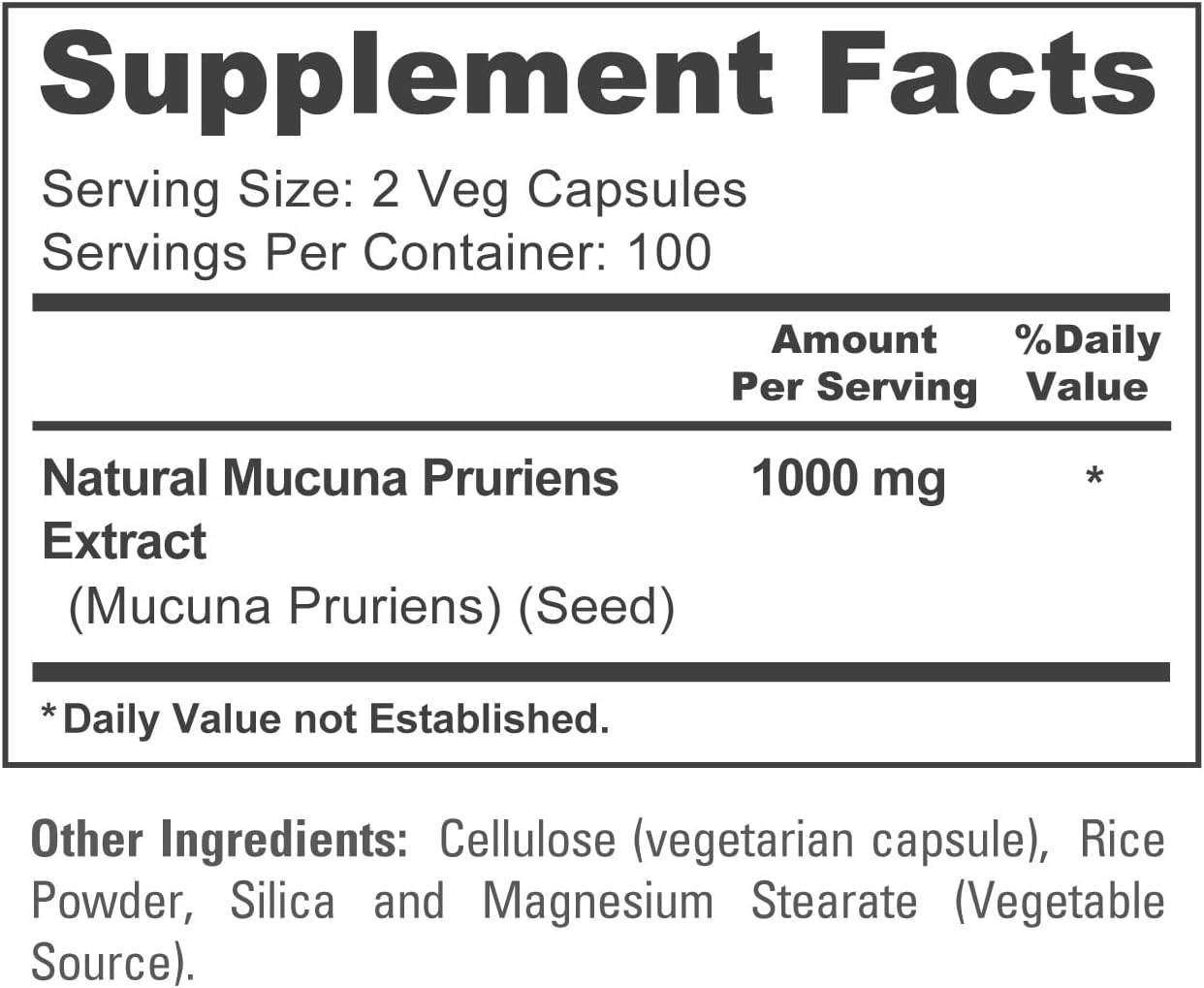 Mucuna Pruriens 1000mg | 200 Cápsulas Veganas - NusaPure