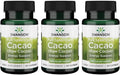 Swanson Full Spectrum Cacao (Cacao Crudo) - Suplemento Herbáceo para Apoyo Energético Suave - Fórmula de Fruto Entero - 60 Cápsulas de 400mg (Paquete de 3)