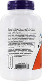 NOW Foods GABA con Vitamina B6, 500 mg, 200 Cápsulas Vegetales